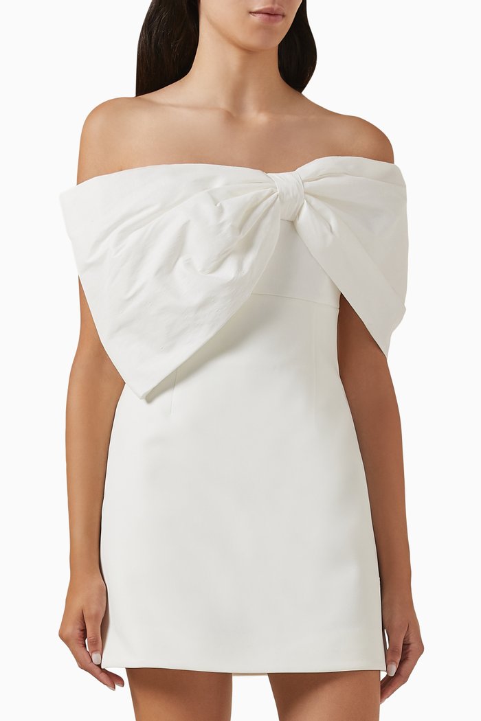 

Kace Mini Dress in Stretch Taffeta, Neutral