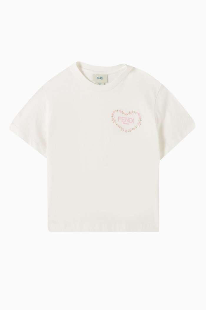 

Logo Embroidered T-shirt in Cotton, White