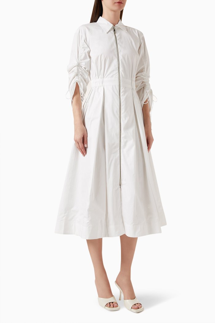 

Margot Shirt Dress in Cotton-poplin, White