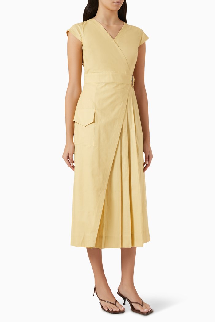 

Maya Midi Dress in Cotton, Yellow