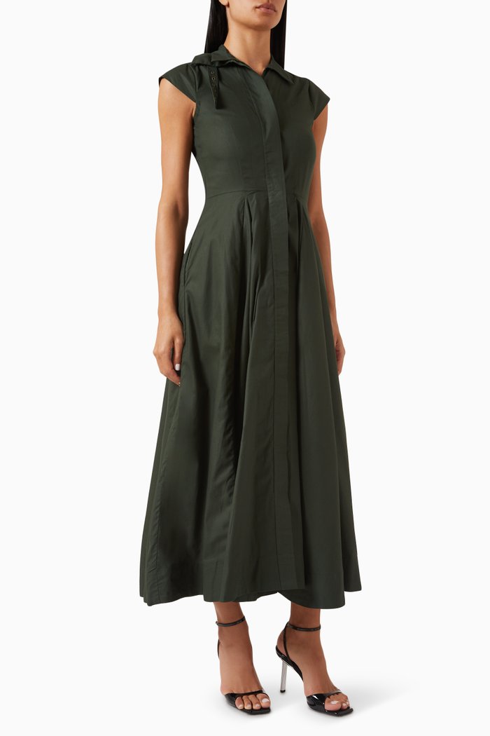 

Kate Midi Dress in Cotton-poplin, Green