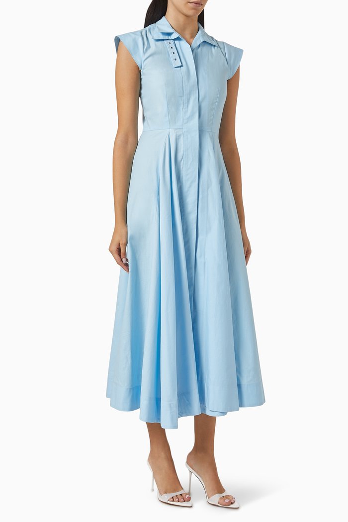 

Kate Midi Dress in Cotton-poplin, Blue