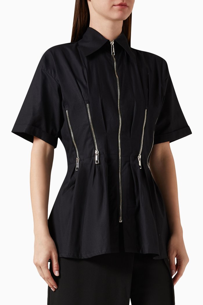 Parx Shirt in Cotton-poplin, Black