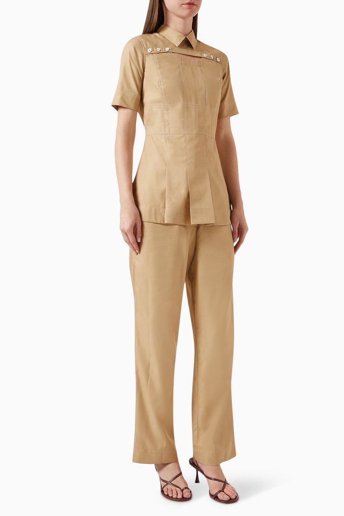 

Isla Shirt & Pants Set in Terry-rayon, Neutral