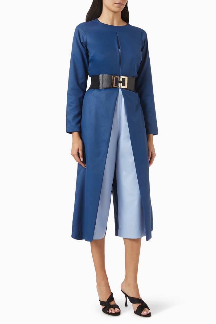 

Carey Belted Jumpsuit in Terry-rayon, Blue