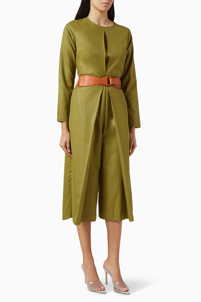

Carey Belted Jumpsuit in Terry-rayon, Green