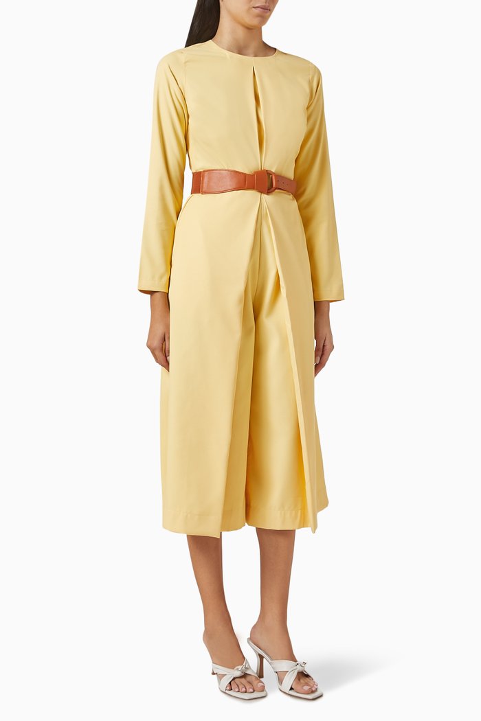 

Carey Belted Jumpsuit in Terry-rayon, Yellow