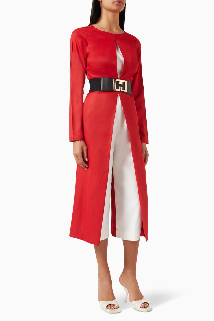 

Carey Belted Jumpsuit in Terry-rayon, Red