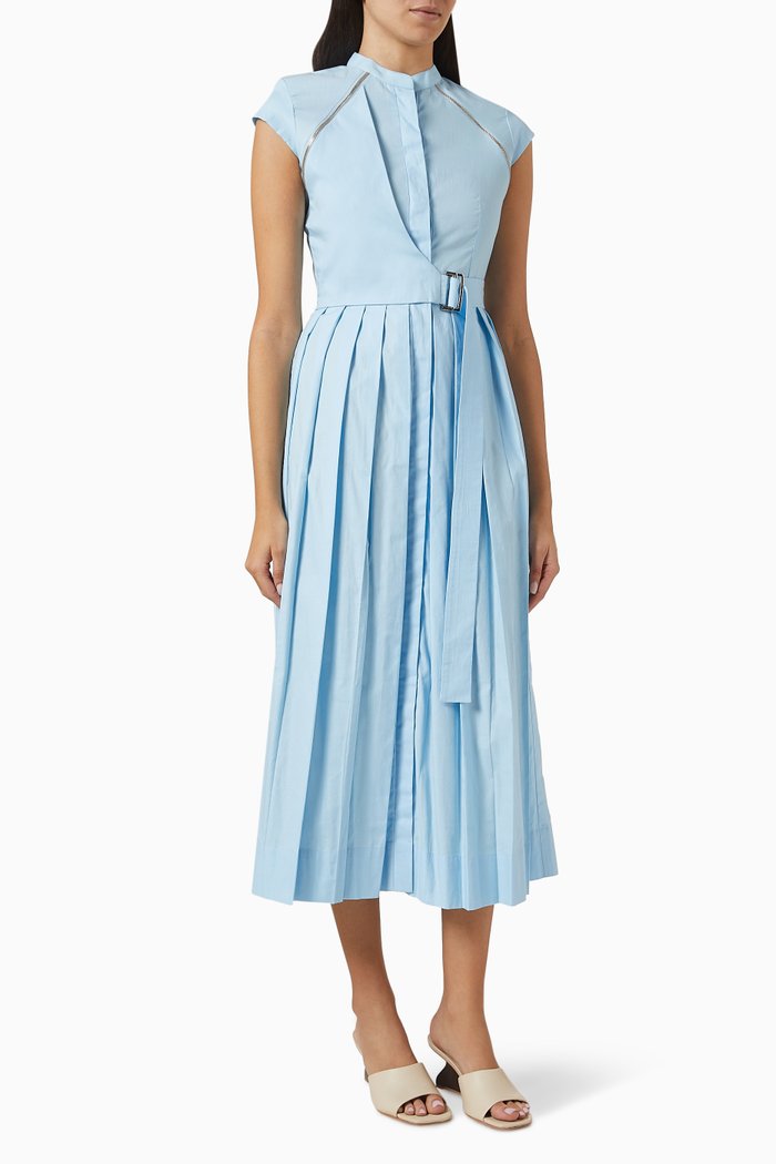 

Aida Midi Dress in Cotton-poplin, Blue