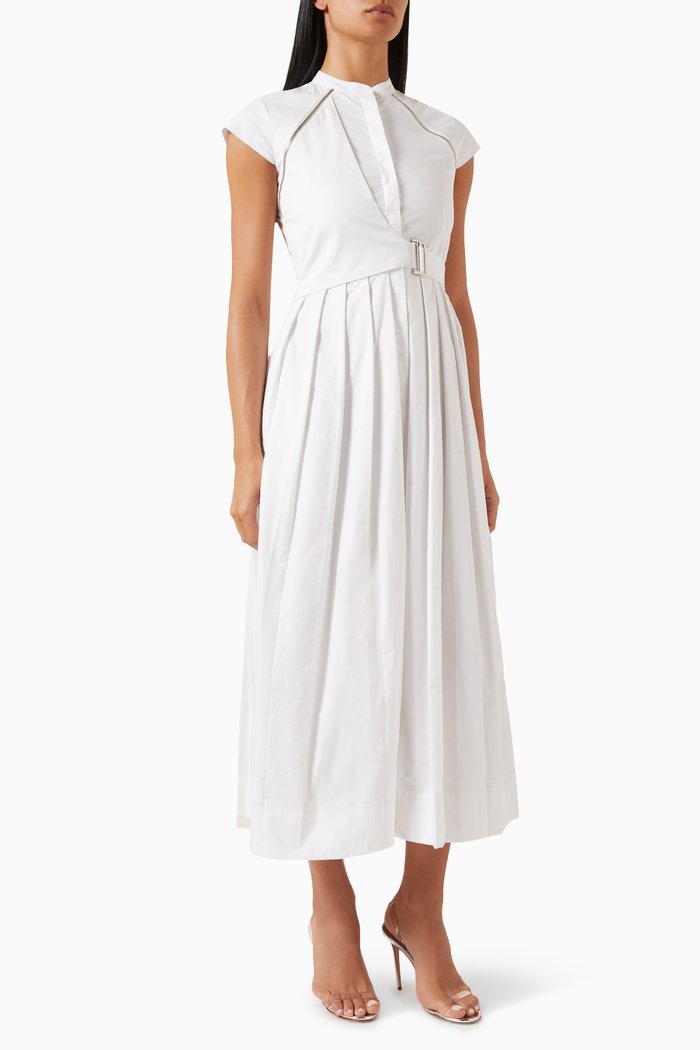

Aida Midi Dress in Cotton-poplin, White