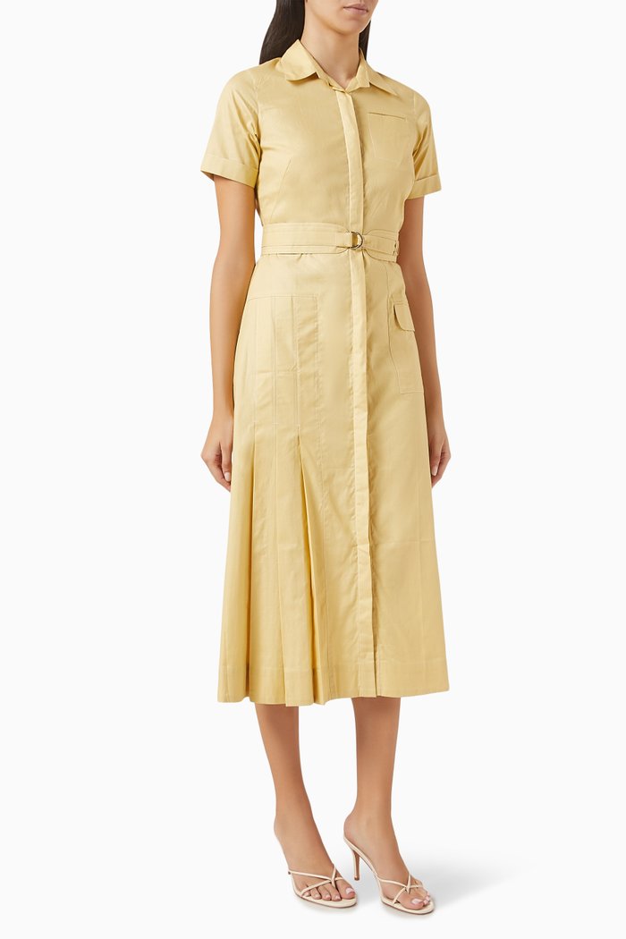 

Carmel Midi Dress in Cotton Poplin, Yellow