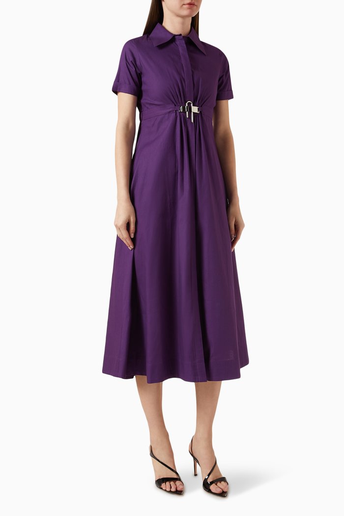 

Freta Shirt Dress in Cotton-poplin, Purple
