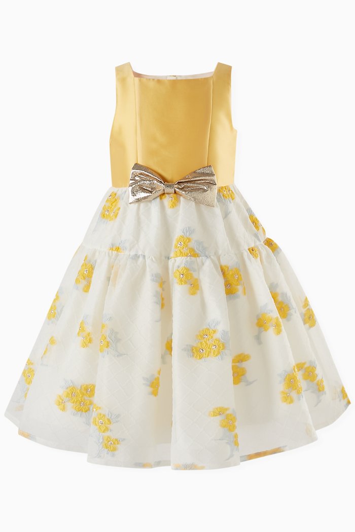 

Tiered Midi Sun Dress in Organza, White