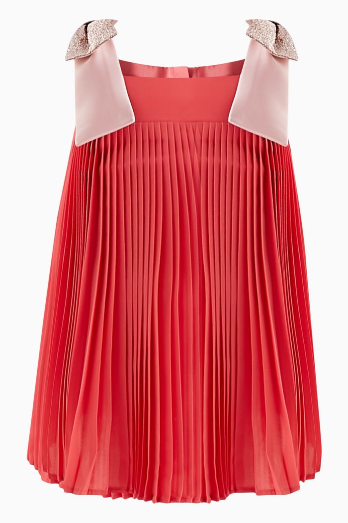 

Pleated Trapeze Dress & Bloomers in Chiffon, Pink