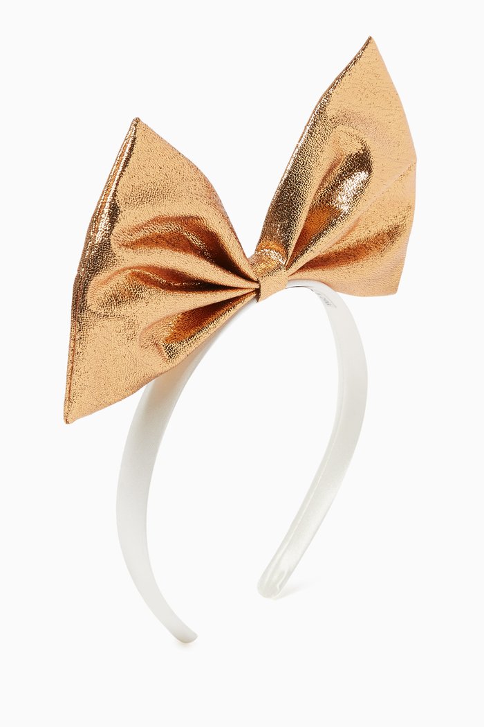 

Giant Bow Hairband in Satin, Gold