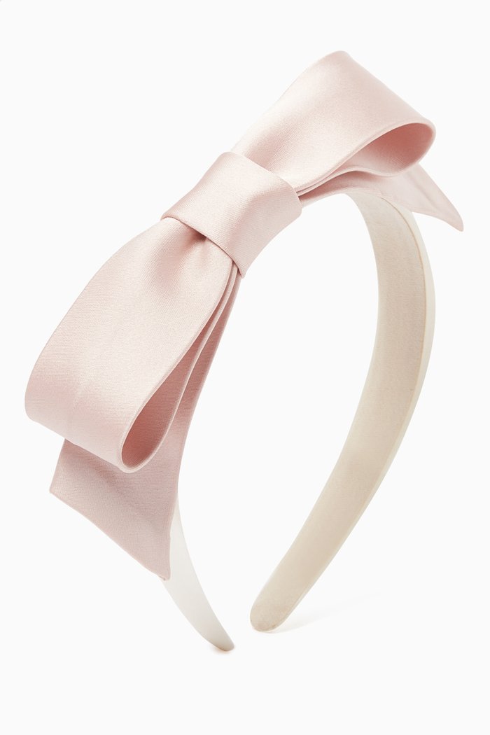 

Side Bow Headband in Satin, Pink