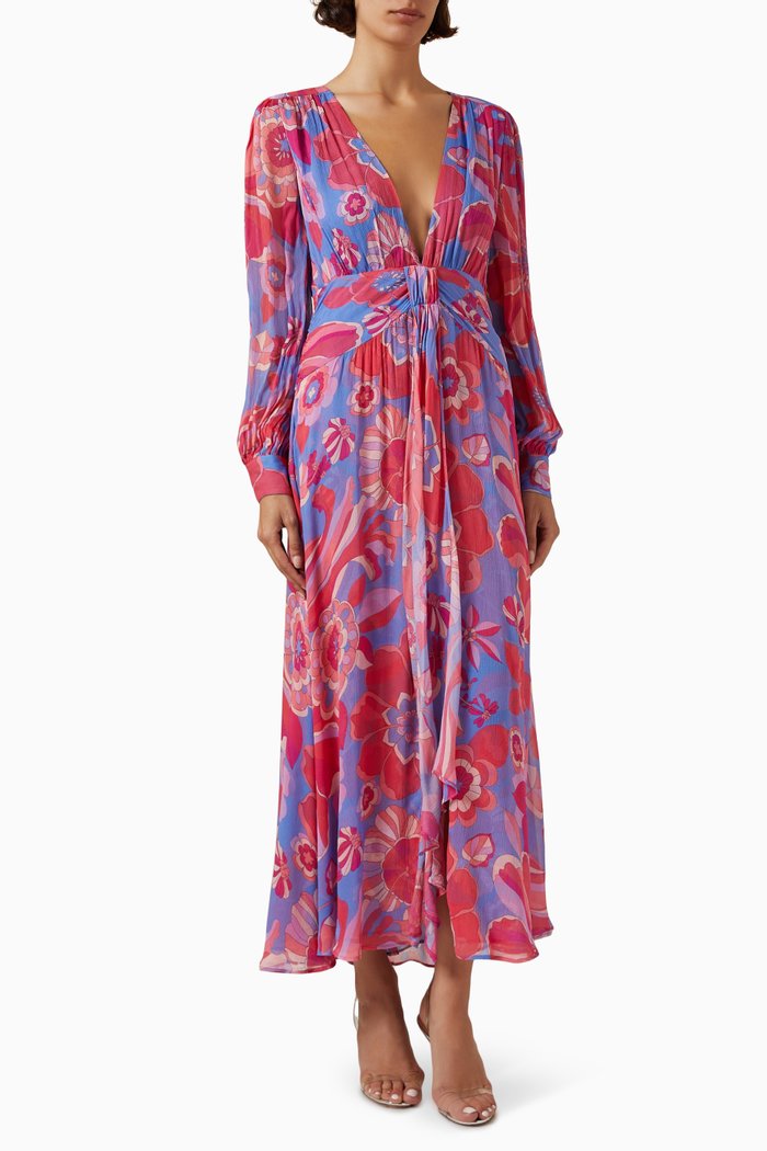 

Meera Floral-print Maxi Dress, Purple