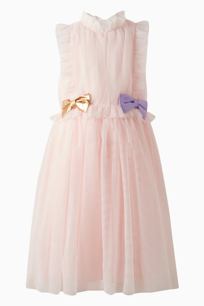 

Ruffle Midi Dress in Chiffon, Pink