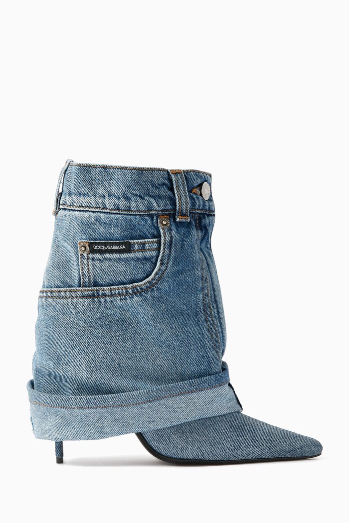 

Lollo 105 Ankle Boots in Denim Patchwork, Blue