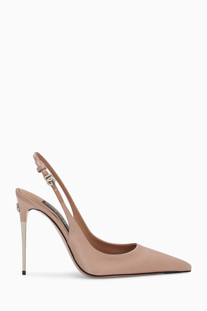 

Lollo 105 Slingback Pumps in Satin, Neutral