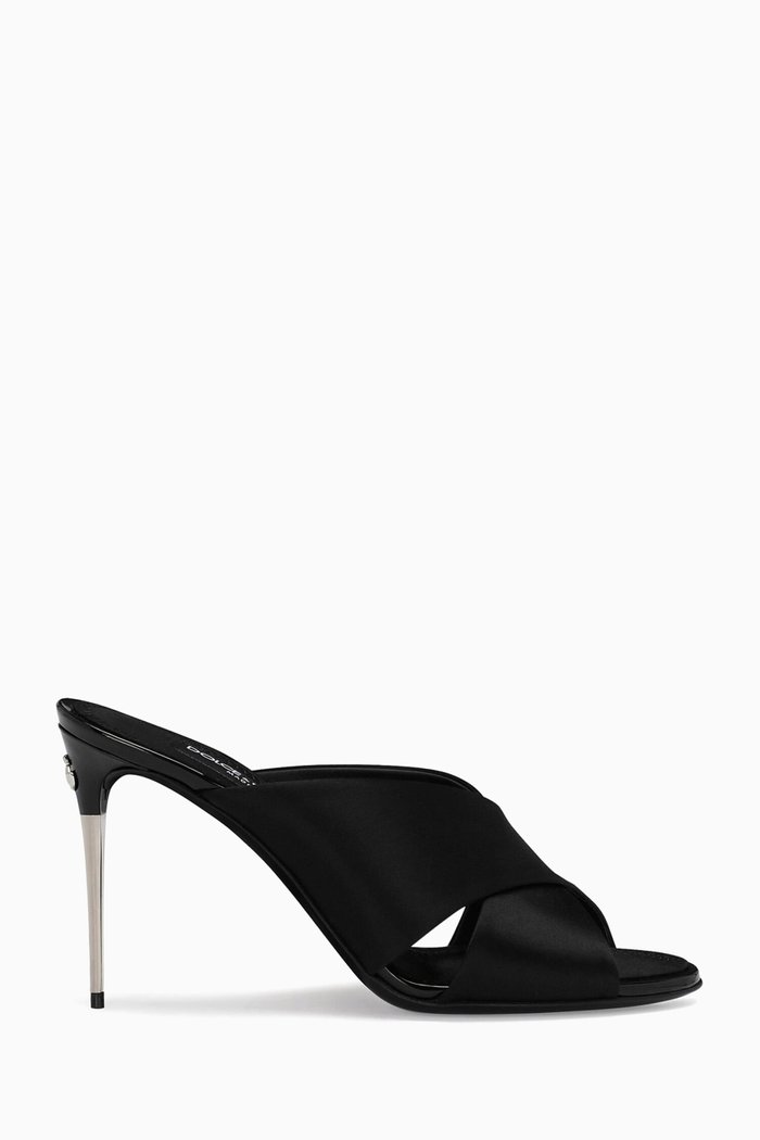

Keira 85 Mules in Satin, Black