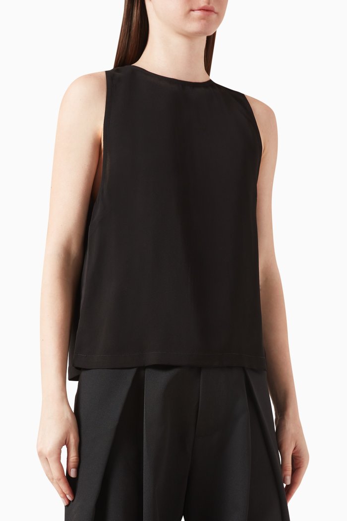 

Sleeveless Top in Viscose Twill, Black