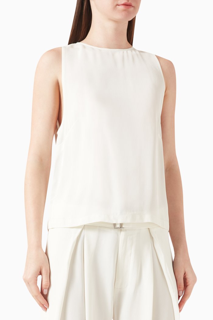 

Sleeveless Top in Viscose Twill, Neutral