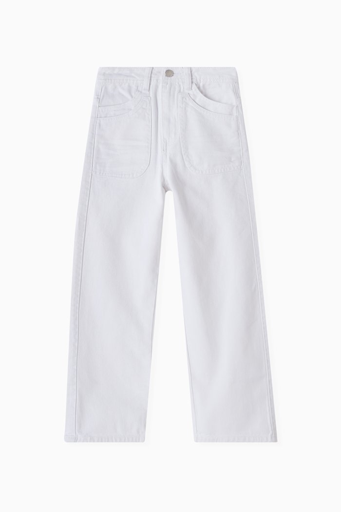 

Wide-leg Cropped Jeans in Denim, White