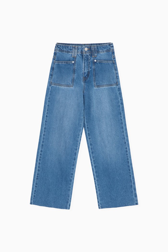 

Wide-leg jeans in denim, Blue