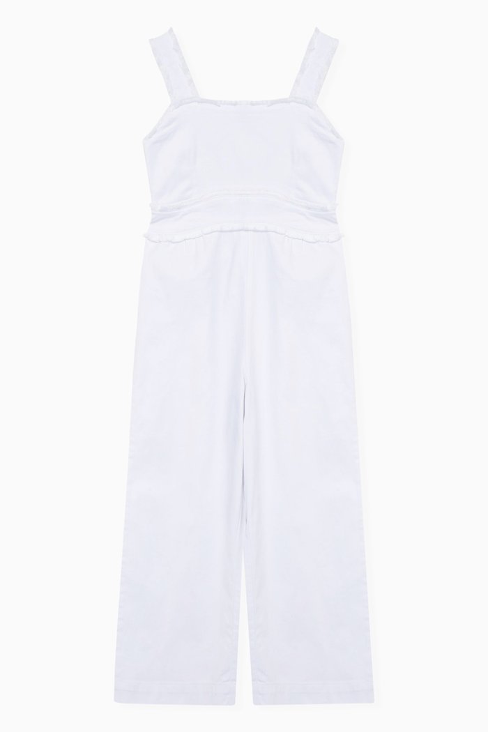 

Fringe Jumpsuit in Cotton, White