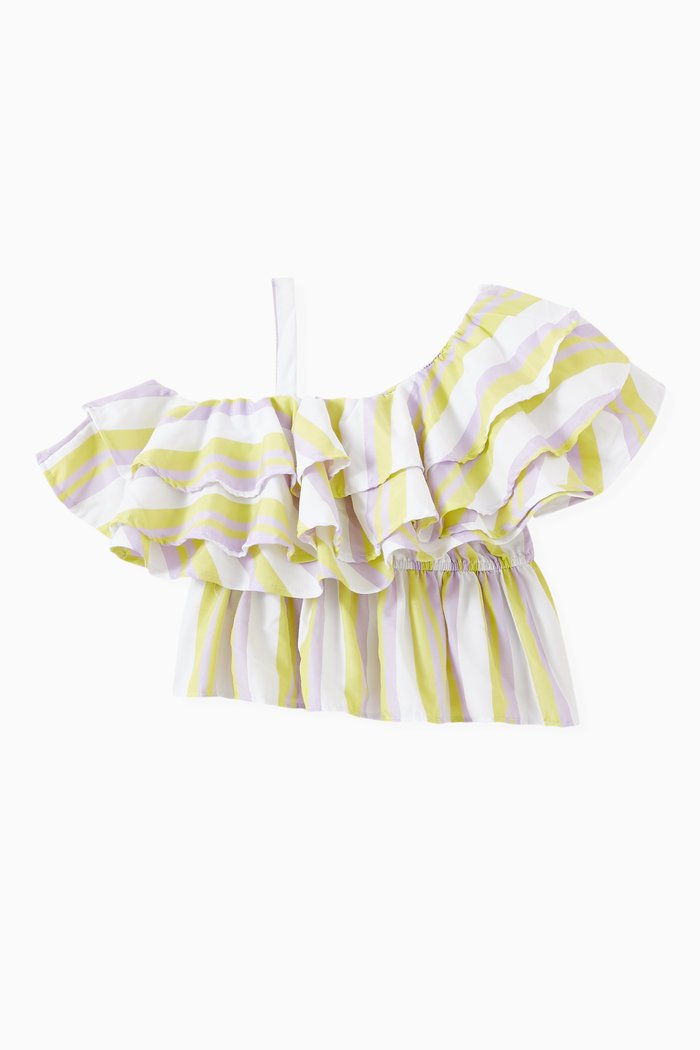 

One-shoulder Tiered Top, Multicolour