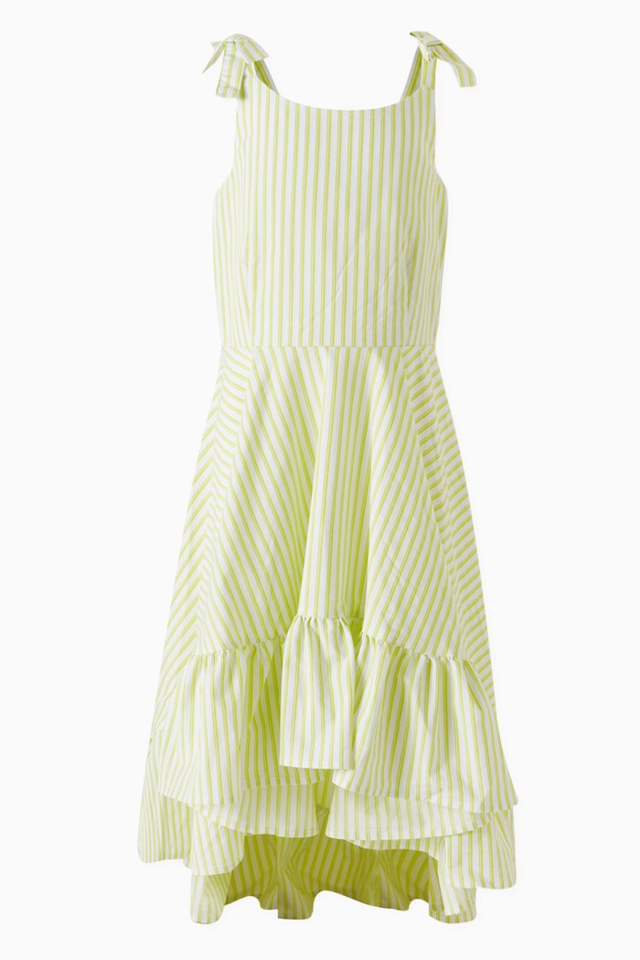 

Ruffle High-low Dress in Cotton-blend, Yellow