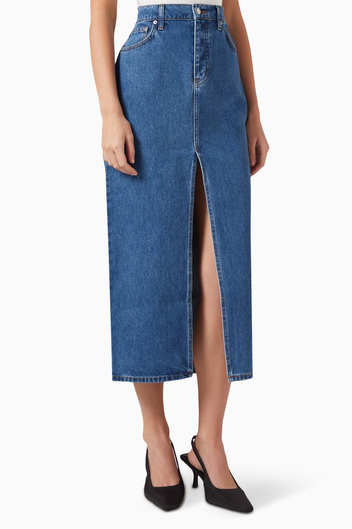 Maxi Skirt in Denim, Blue