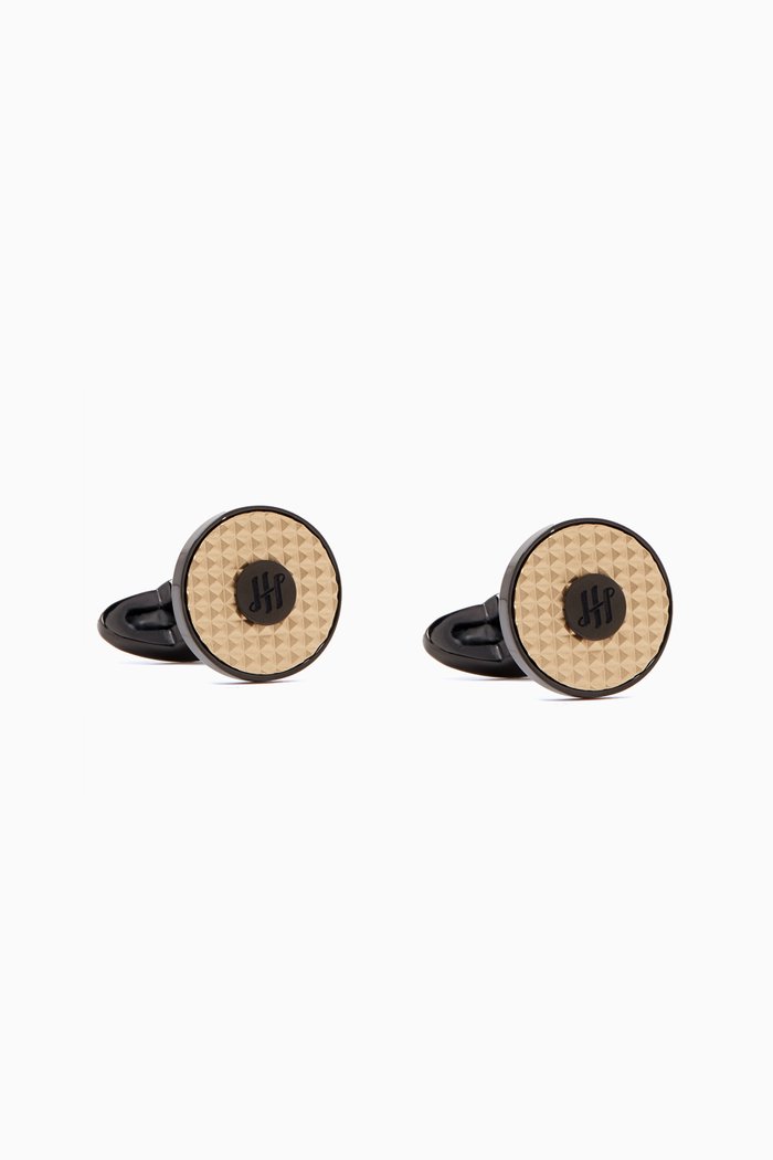 

Clou Ambigram Cufflinks in Stainless Steel, Black