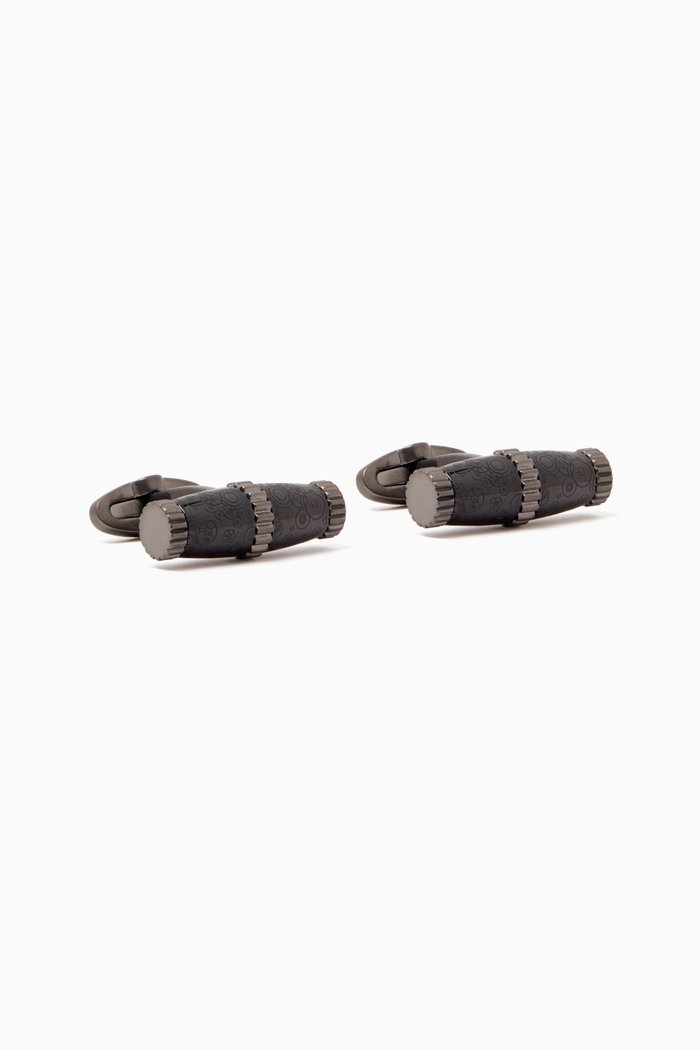 

Time Gear Cufflinks in Metal, Black