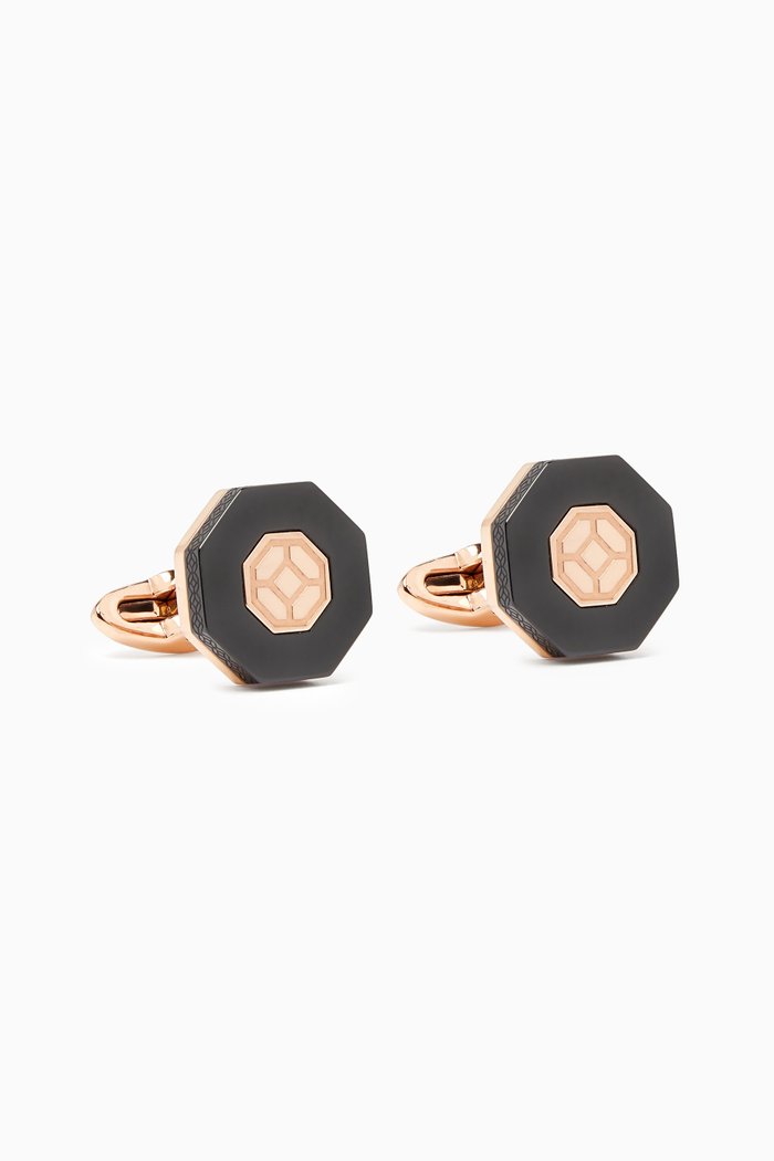 

Greek Fret Cufflinks in PVD Metal, Rose gold
