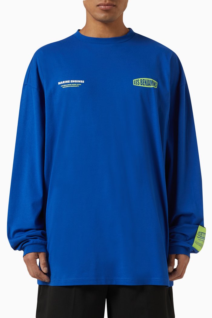 

Oversized Logo T-shirt in Cotton, Blue