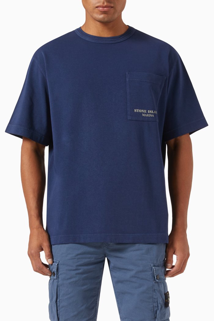 

Marina Logo T-shirt in Cotton Jersey, Blue
