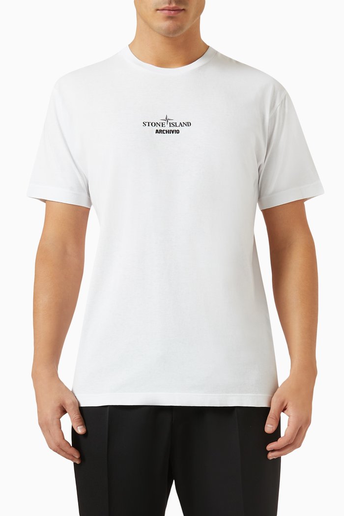 

Archivio Logo T-shirt in Cotton Jersey, White