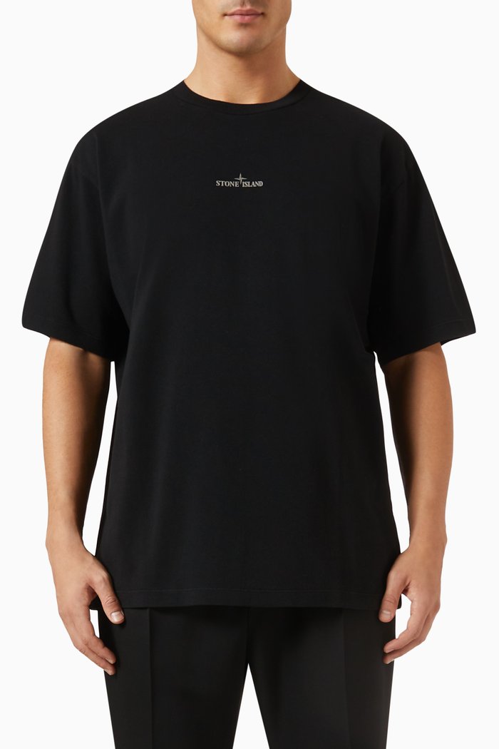 

Camo One Print T-shirt in Cotton Jersey, Black