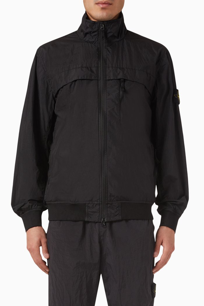 

Hooded Blouson in Crinkle Reps R-Nylon, Black