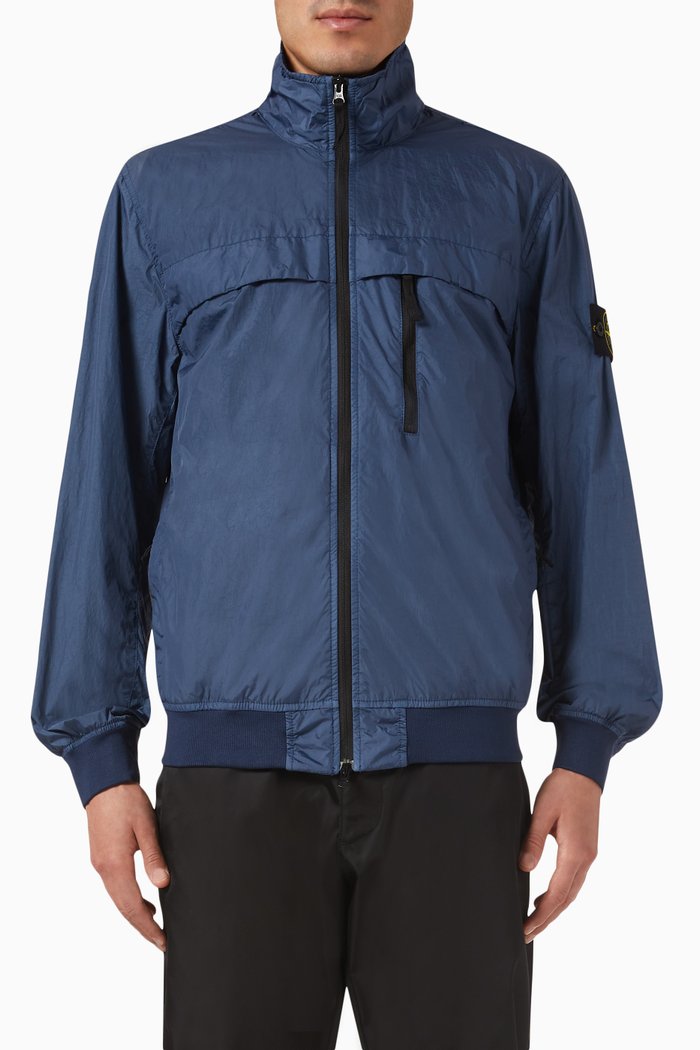

Hooded Blouson in Crinkle Reps R-Nylon, Blue