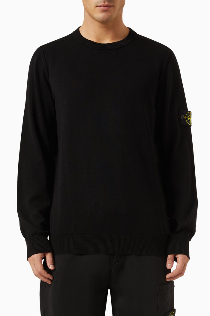 

Sweater in Organic Cotton Knit, Black