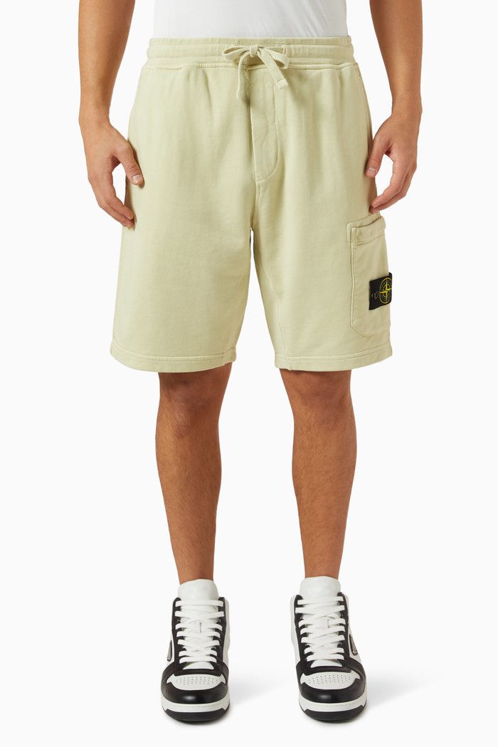 

Bermuda Cargo Shorts in Cotton Fleece, Neutral
