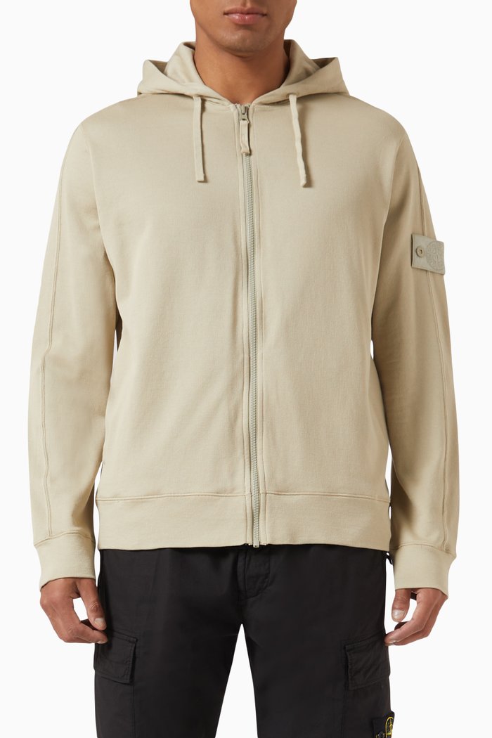 

Ghost Piece Hooded Sweatshirt in Cotton, Neutral