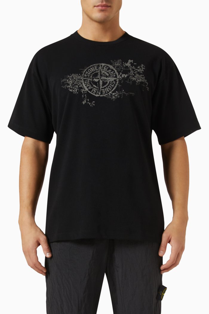 

Camo Three T-shirt in Cotton Jersey, Black
