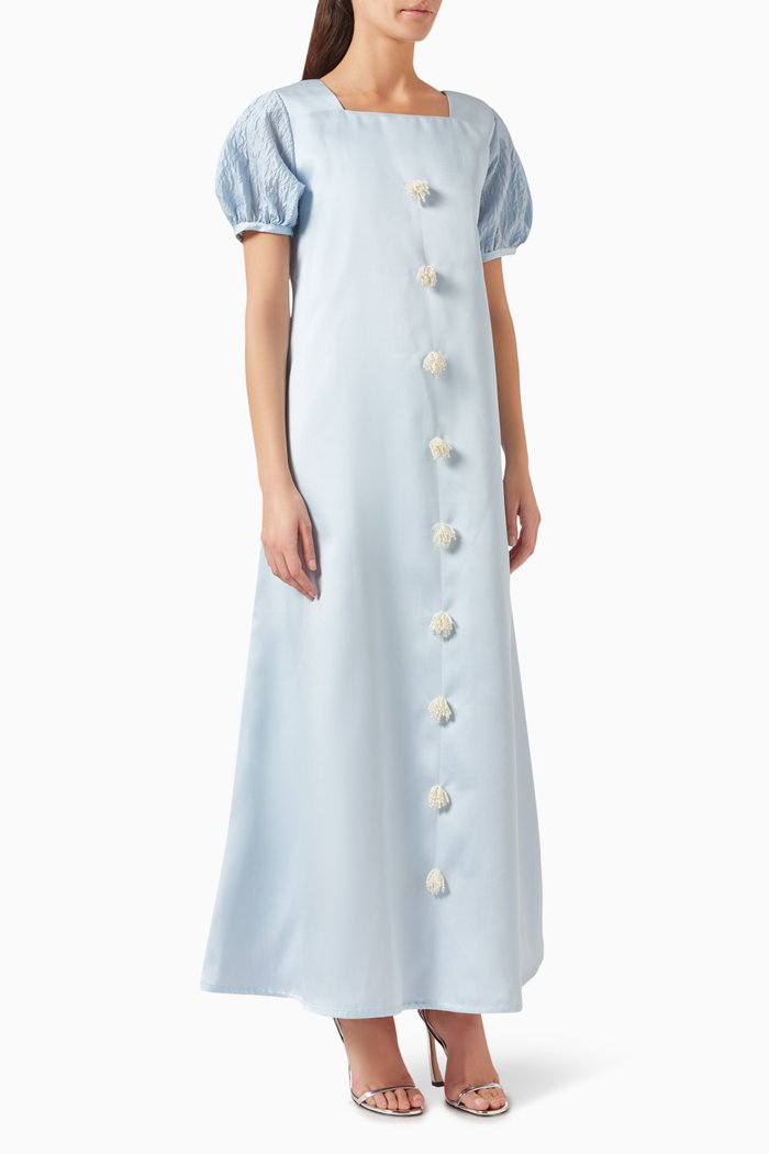 

Jemila Maxi Dress in Satin, Blue