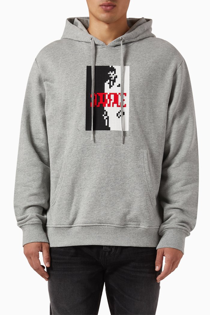 Say Hello to my Little Friend Hoodie in Cotton, Grey