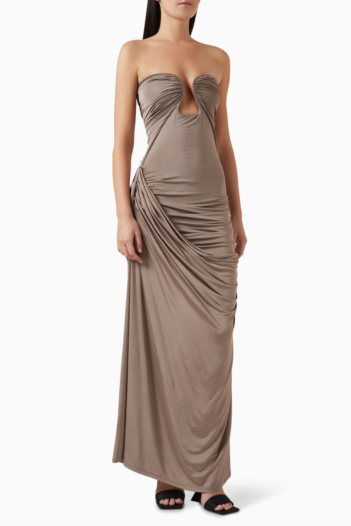

08 Val Maxi Dress in Viscose, Brown