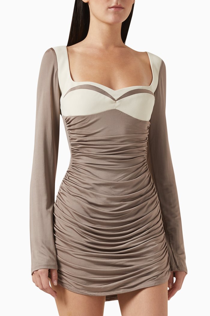 

08 Talullah Mini Dress in Viscose, Brown